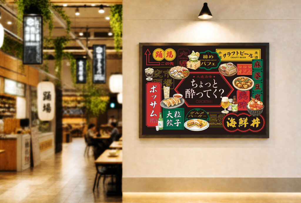 4PLA_飲食街ポスター